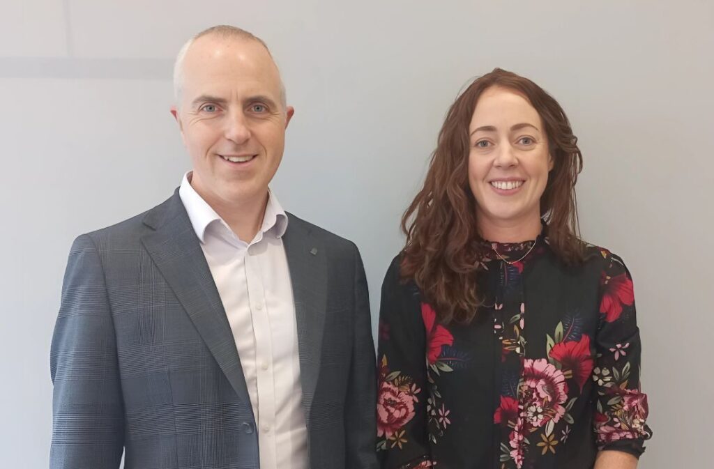 Eoghan McGuire and Pamela Wynne of DHKN who will take part in the Business Leaders' sleepout in support of COPE Galway's homelessness services on Friday 6 December.